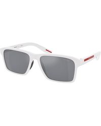 Prada Linea Rossa - Ps 05Ys Twk40A Sunglasses Injected Light Squared Mirrored Mirror - Lyst