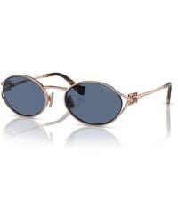 Miu Miu - Mu 52Ys Zvf1V1 Sunglasses Metal Round Normal - Lyst