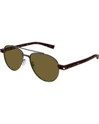 Saint Laurent - Sl 843 004 Sunglasses Metal Round - Lyst