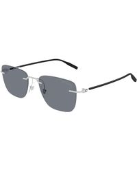 Montblanc - Mb0470S 002 Sunglasses Metal Squared - Lyst