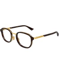 Bottega Veneta - Bv1376O 002 Optical Frames Acetate Transparent Round - Lyst