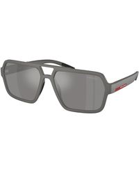 Prada Linea Rossa - Ps A06S 16X7W1 Sunglasses Injected Pilot Mirrored - Lyst
