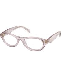 Prada - Pr D18V 12W1O1 Optical Frames Acetate Transparent Round Normal - Lyst