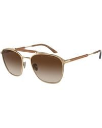 Giorgio Armani - Ar6149 300213 Sunglasses Metal Squared Normal Shaded - Lyst