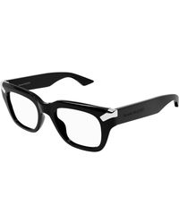 McQueen - Am0443O 001 Optical Frames Acetate Transparent Squared - Lyst