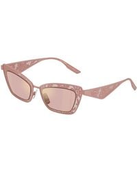 Dolce & Gabbana - Dg2311 13651T Sunglasses Steel Cat Eye Mirrored - Lyst