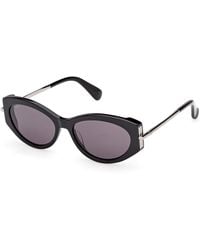 Max Mara - Mm0167 Roquebrune 1 01A Sunglasses Acetate Smoke Round Normal - Lyst