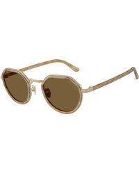 Giorgio Armani - Ar6181 630073 Sunglasses Metal Round Normal - Lyst