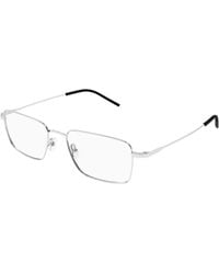 Saint Laurent - Sl 844 002 Optical Frames Metal Transparent Squared - Lyst