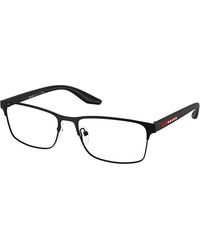 Prada Linea Rossa - Ps 50Pv 1Bo1O1 Optical Frames Steel Squared Normal - Lyst