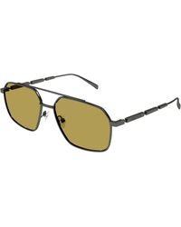McQueen - Am0477S 003 Sunglasses Metal Pilot - Lyst