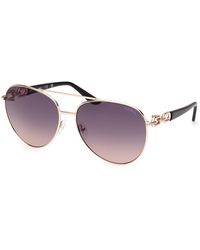 Guess - Gu00158 28B Sunglasses Metal Smoke Pilot Normal - Lyst