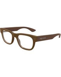 McQueen - Am0531O 003 Optical Frames Acetate Transparent Squared - Lyst