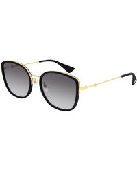 Gucci - Gg0606Sk 001 Sunglasses Metal Squared Normal Shaded - Lyst
