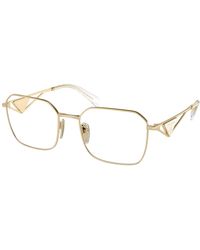 Prada - Pr A51V Zvn1O1 Optical Frames Steel Geometric Normal - Lyst