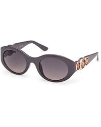 Guess - Gu00198-H 20B Sunglasses Injected Smoke Round Normal - Lyst