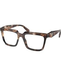 Prada - Pr A19V 14P1O1 Optical Frames Acetate Transparent Squared Normal - Lyst