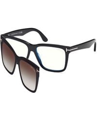 Tom Ford - Ft6069-B 001 Optical Frames Acetate Smoke Squared Normal - Lyst