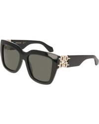 Ferragamo - Sf2083Se 001 Sunglasses Acetate Squared Normal - Lyst