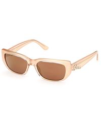 Guess - Gu00306 44U Sunglasses Injected Bordeaux Squared Normal - Lyst