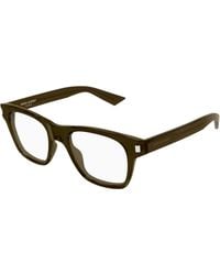 Saint Laurent - Sl 875 Opt 001 Optical Frames Acetate Transparent Squared - Lyst