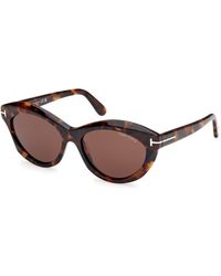 Tom Ford - Ft1111 Toni 52E Sunglasses Acetate Round Normal - Lyst