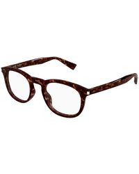 Saint Laurent - Sl 813 002 Optical Frames Acetate Transparent Squared - Lyst