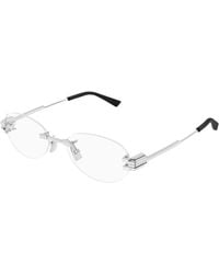 Bottega Veneta - Bv1512O 002 Optical Frames Metal Transparent Round - Lyst