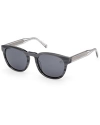 Timberland - Tb00060 90D Sunglasses Acetate Smoke Round Polarized - Lyst