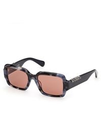 MAX&Co. - Mo0168 55S Sunglasses Acetate Bordeaux Squared Normal - Lyst