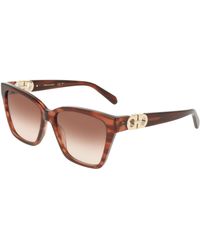 Ferragamo - Sf2110S 656 Sunglasses Acetate Squared Normal - Lyst