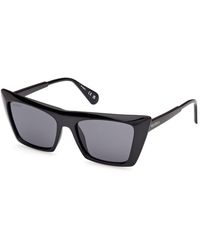 MAX&Co. - Mo0122 01A Sunglasses Injected Smoke Cat Eye Normal - Lyst
