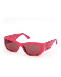 Guess - Gu00253 72S Sunglasses Injected Bordeaux Squared Normal - Lyst