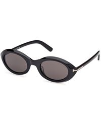 Tom Ford - Ft1186 Carmen 01A Sunglasses Acetate Smoke Round Normal - Lyst