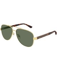 Gucci - Gg0528S 009 Sunglasses Metal Pilot - Lyst
