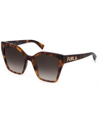 Furla - Sfu686 752 Sunglasses Acetate Butterfly Normal Shaded - Lyst