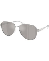 Michael Kors - Mk1160 Biarritz 18936G Sunglasses Metal Pilot Mirrored - Lyst