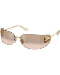 Miu Miu - Mu A51S 5Ak20P Sunglasses Metal Squared Normal Mirror - Lyst