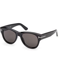 Tom Ford - Ft1305 Burton-02 01A Sunglasses Acetate Smoke Round Normal - Lyst