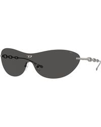 DIESEL - Dl1006 113/87 Sunglasses Metal Round Normal - Lyst