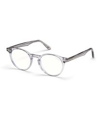 Tom Ford - Ft5557-B 020 Optical Frames Acetate Round Anti- Light - Lyst