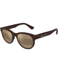 Maui Jim - Mj0668S 002 Sunglasses Injected Bronze Round - Lyst