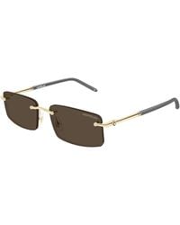 Montblanc - Mb0443S 005 Sunglasses Metal Squared - Lyst