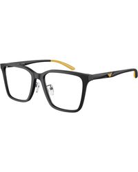 Emporio Armani - Ea3232D 5001 Optical Frames Acetate Transparent Squared Normal - Lyst