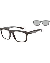 Emporio Armani - Ea4235 50011W Sunglasses Injected Transparent Squared Normal - Lyst