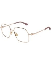 Bottega Veneta - Bv1332O 004 Optical Frames Metal Transparent Squared - Lyst