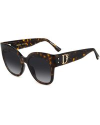 DSquared² - D2 0097/S 086/9O Sunglasses Plastic Round Shaded - Lyst