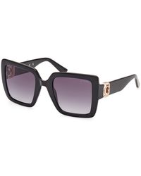 Guess - Gu00103 01B Sunglasses Injected Smoke Squared Normal Shaded - Lyst