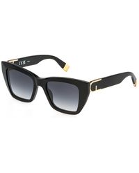 Furla - Sfu882 0700 Sunglasses Acetate Smoke Squared Shaded - Lyst