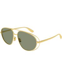 Bottega Veneta - Bv1344S 001 Sunglasses Metal Pilot - Lyst